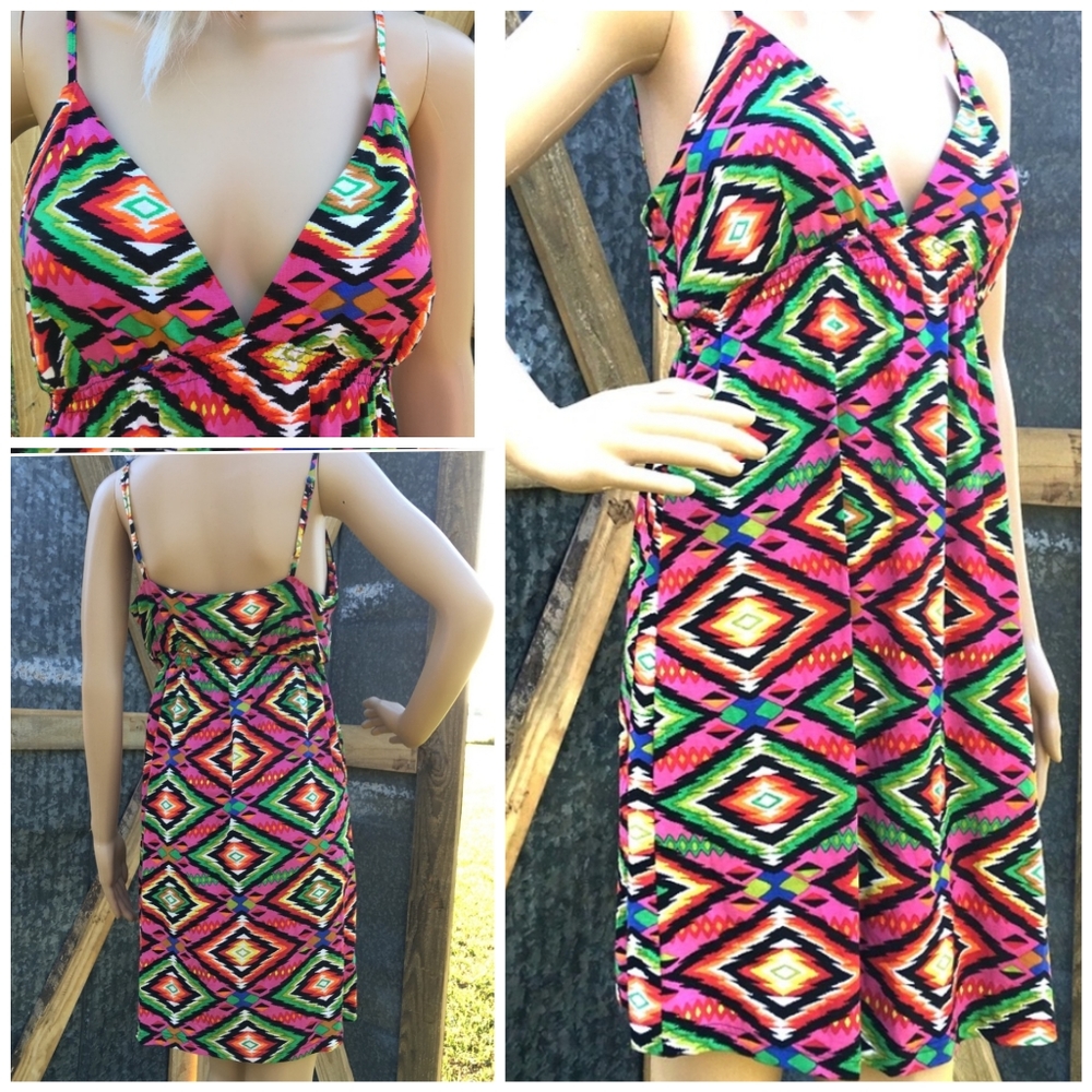 Venus M Diamond Print Multicolor Dress Swim Cover